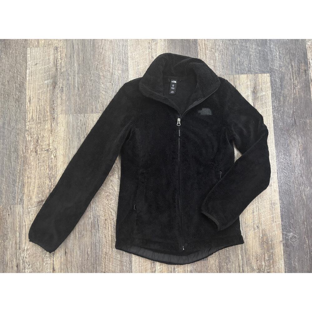 The North Face Osito Full‎ Zip Fleece Jacket Black Womens XS Soft High Pile Coat